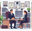 Here is the illustration for your blog post on the importance of hiring a workers' comp attorney in the Bay Area. This visual highlights the professionalism and seriousness of the consultation between the attorney and the client.