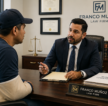 Injured worker meeting with a top workers comp lawyer in California