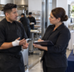 California catering and restaurant worker reporting a workplace injury to a supervisor
